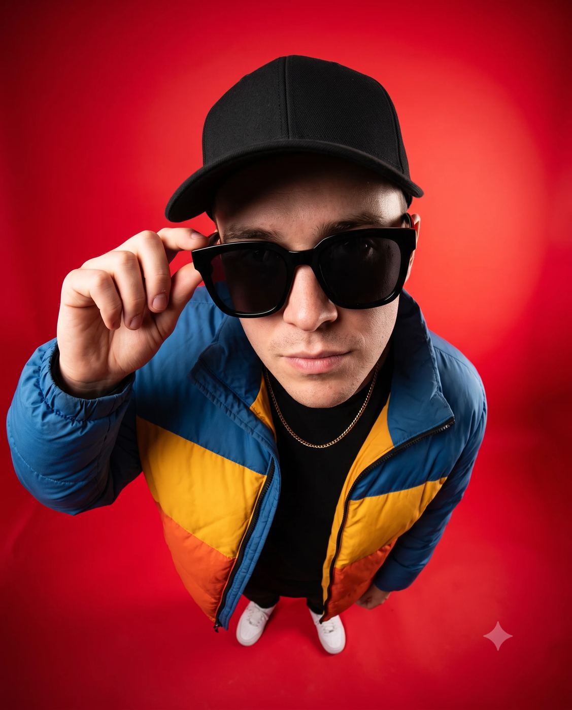 10mm Fisheye Top-Down Portrait AI Prompt